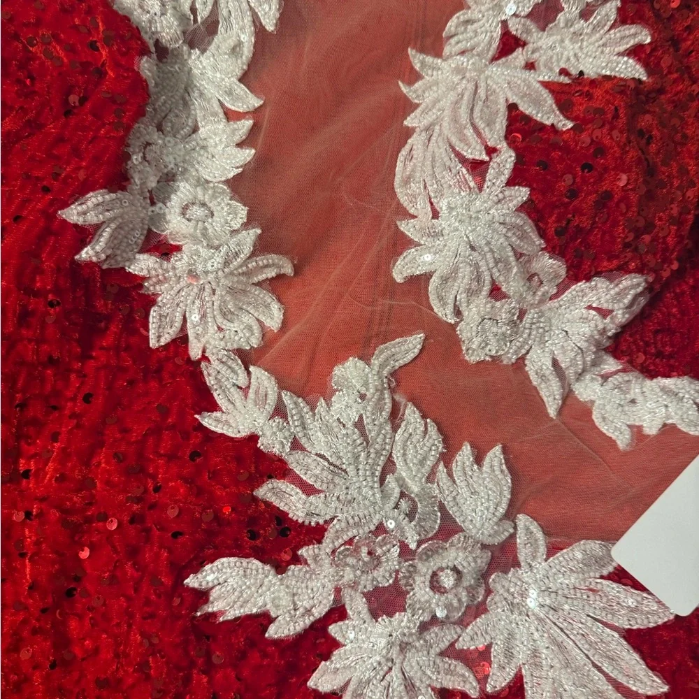 Red sequin & lace prom style dress - Picture 8 of 8